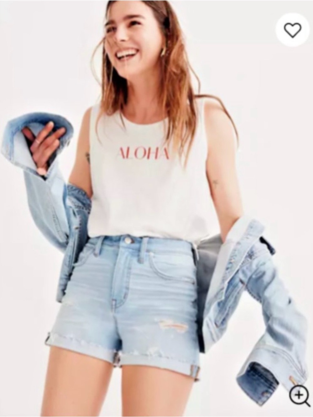 NWT Madewell High Rise Denim Cuffed Shorts Size 25